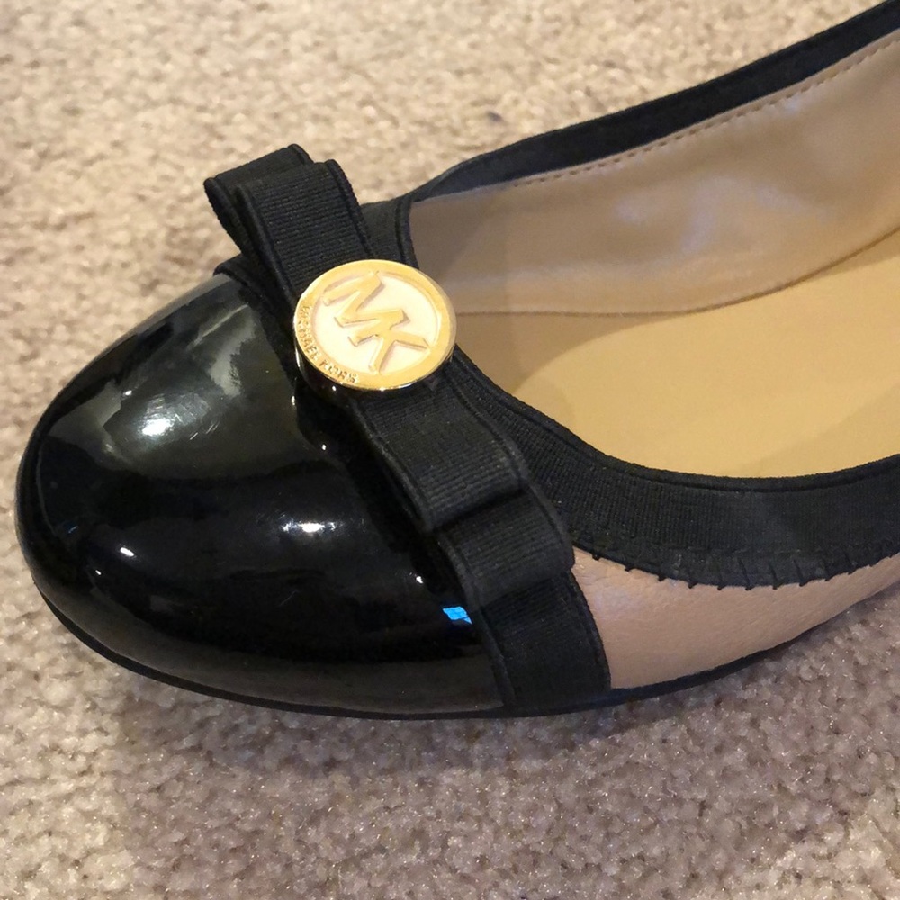 Tan and Black Michael Kors Flats